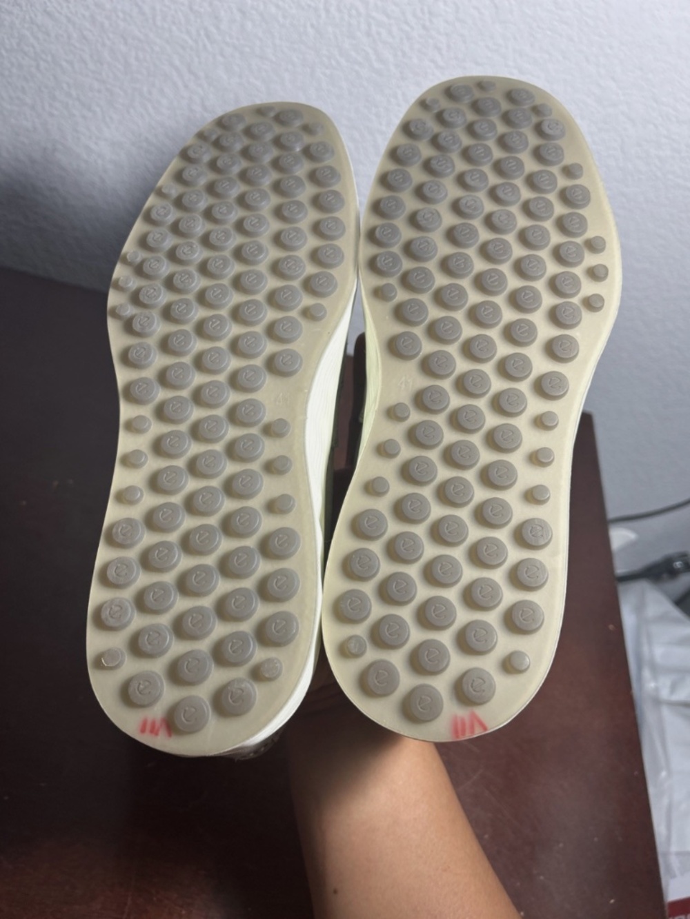 Ecco Shoes Mens 7-7.5 Lite Moc Loafers Slip On Perforated Comfort Grey Leather - Picture 5 of 8